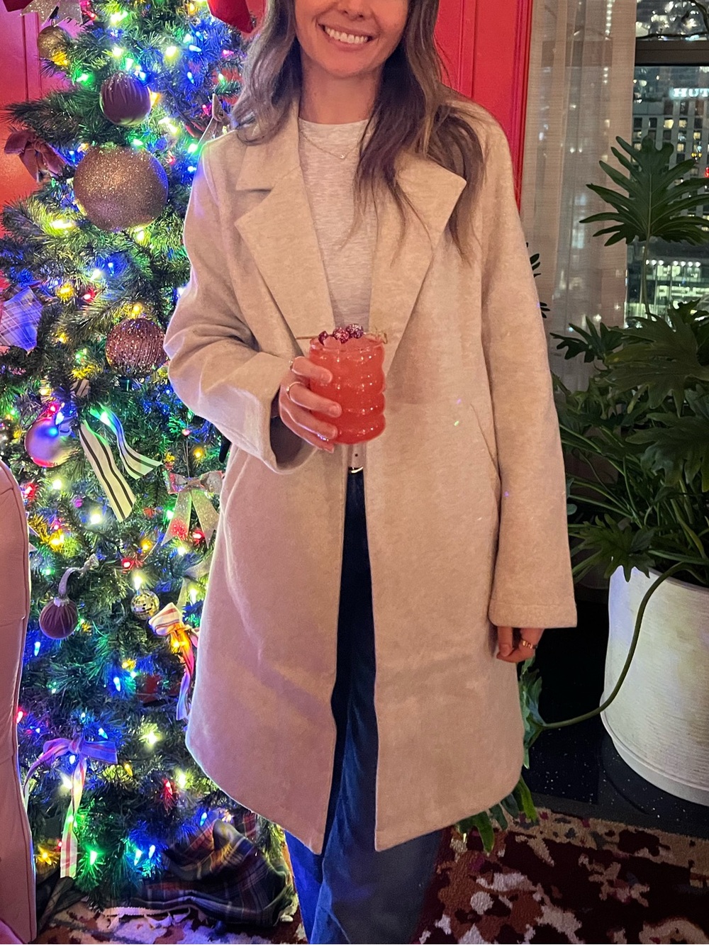 Windsor Cream Wool-Blend Long Coat